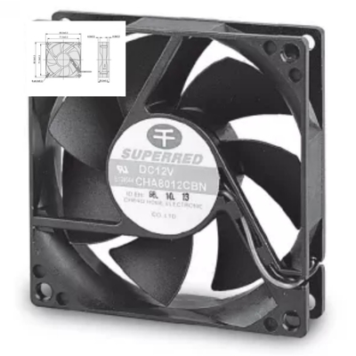 refroidisseur en plastique d'unité centrale de traitement de noir du cadre PBT 94V0 de ventilateur de noir de C.C 12V